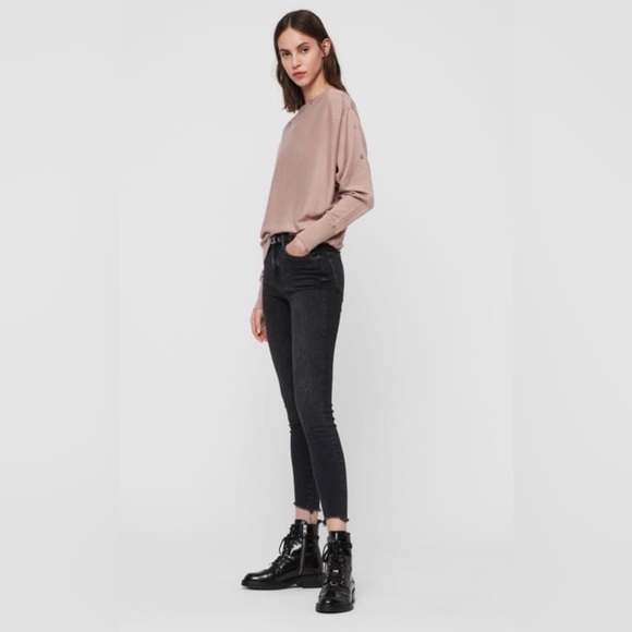 AllSaints Elle eyelet jumper size M - Picture 2 of 14